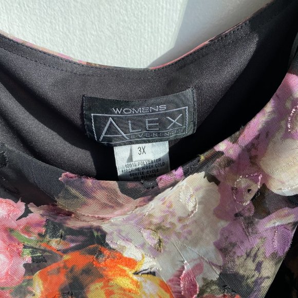 Two Piece Floral Alex Evenings Women's Dress Top - Picture 4 of 5